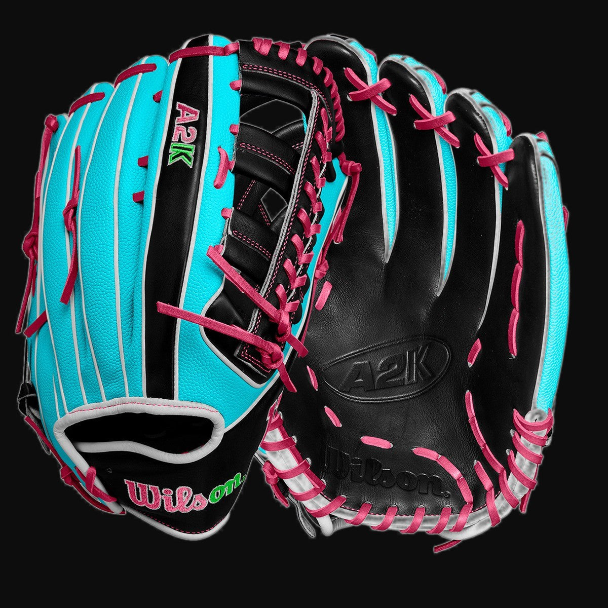 Wilson Winter 2024 A2K 1810 Super Skin 12.75" Baseball Outfield Glove [bgblk]