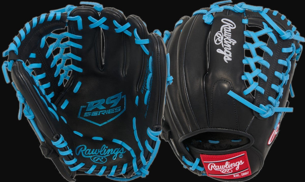 Rawlings R9 Series R9115U-4BCB Model 11.5" Baseball Outfield Glove [bgblk]