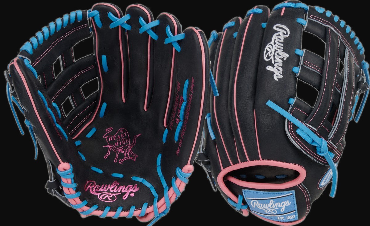 Rawlings Heart of the Hide PROR3028U-6N Contour Fit Model 12.5" Baseball Outfield Glove [bgblk]