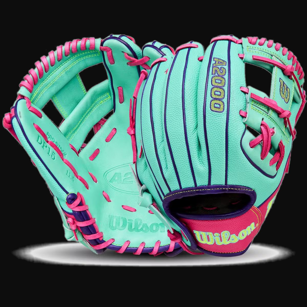 Wilson Fall 2025 A2000 DP15 SuperSkin Model 11.5" Pedroia Fit Infield Baseball Glove [bgblk]
