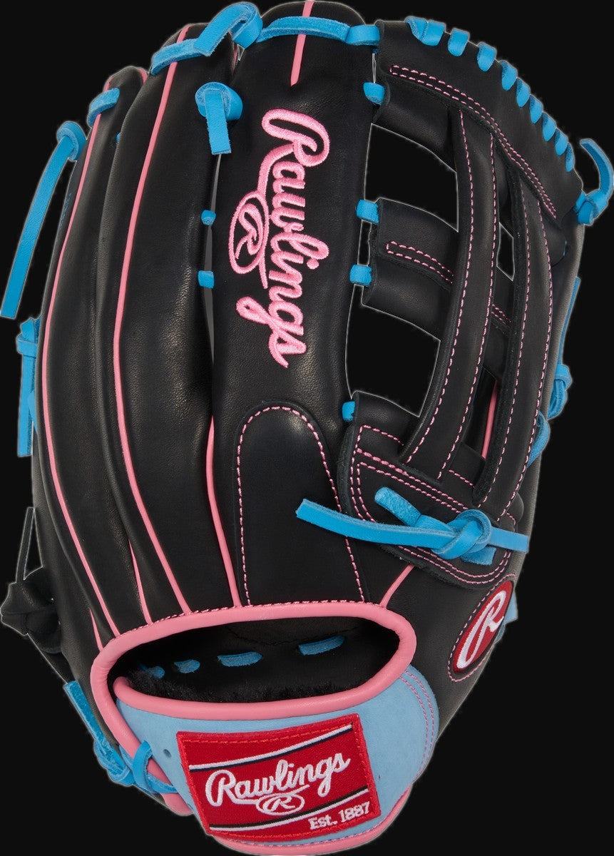 Rawlings R9 Series R93029-6BP Model 12.75" Baseball Outfield Glove [bgblk]