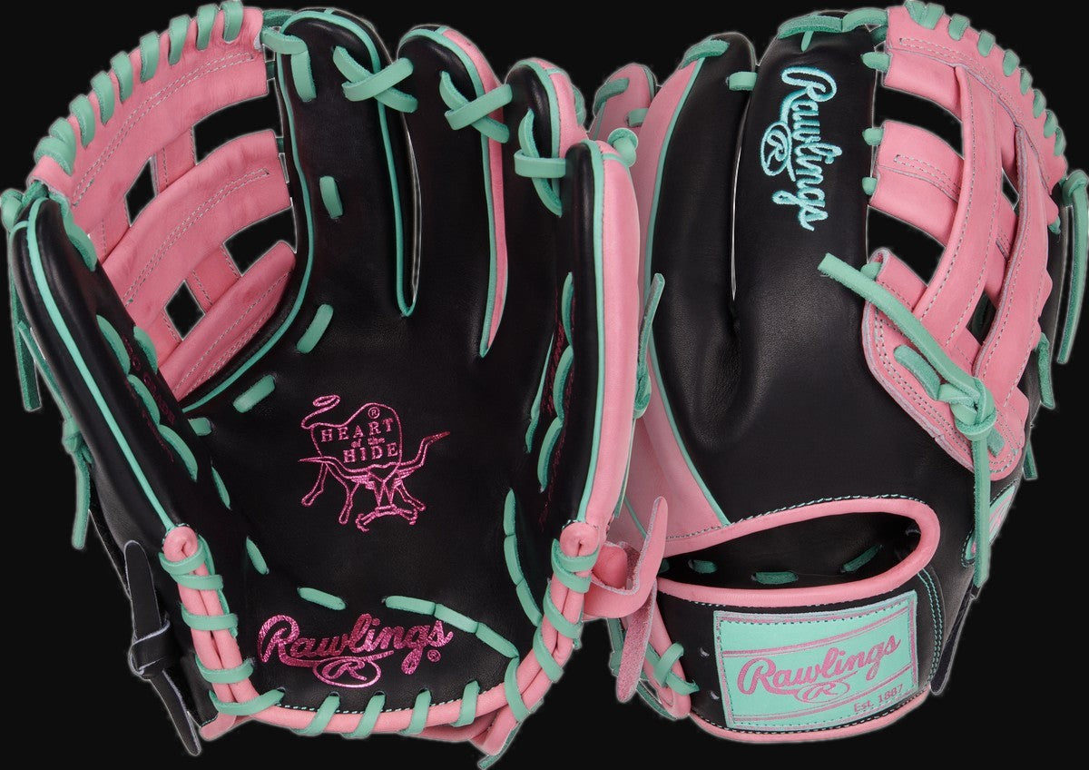 Rawlings Heart of the Hide ColorSync 9.0 PROR207-6BP 12.25" Outfield Baseball Glove [bgblk]