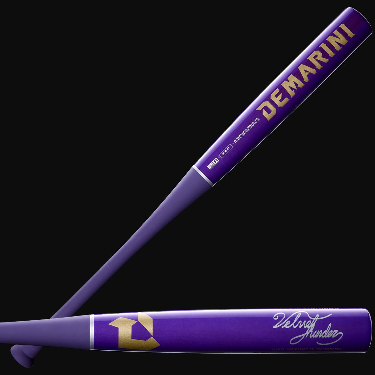 2027 DeMarini Velvet Thunder D54 Wood Composite (-3) BBCOR Baseball Bat [bgblk]