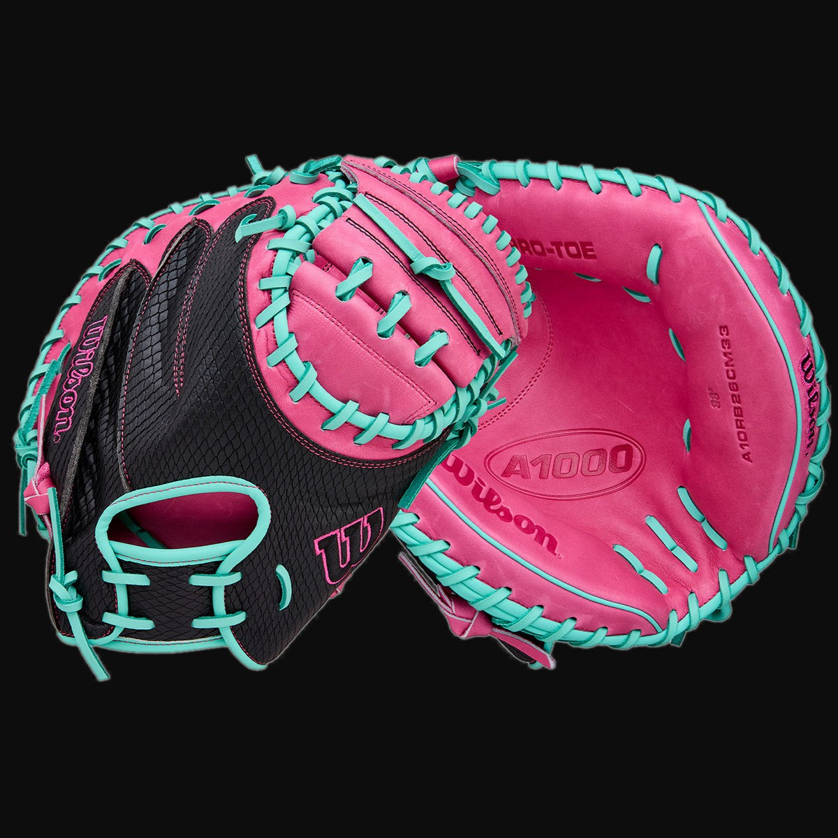 Wilson A1000 CM33 Model 33" Baseball Catcher's Mitt with SuperSnakeSkin [bgblk]
