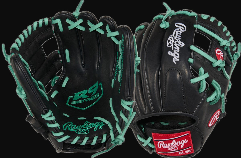 Rawlings R9 Series R9110U-2BM Model 11" Baseball Infield Glove [bgblk]
