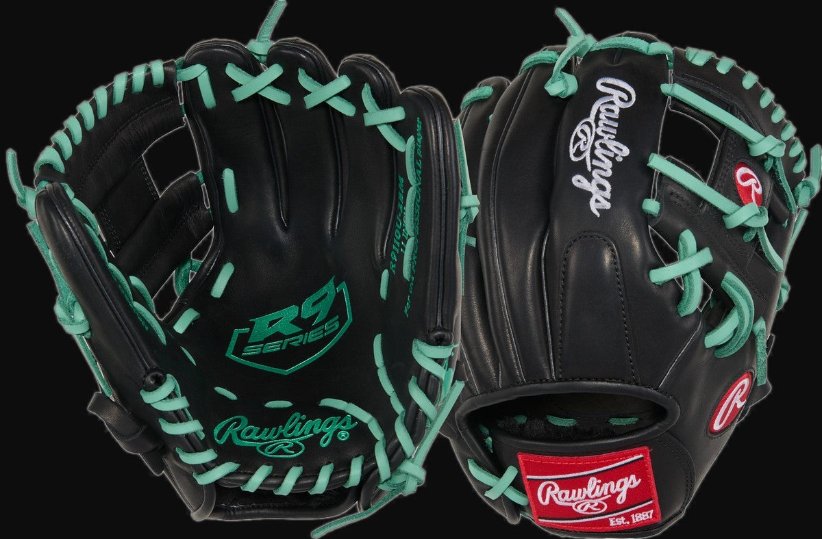Rawlings R9 Series R9110U-2BM Model 11" Baseball Infield Glove [bgblk]