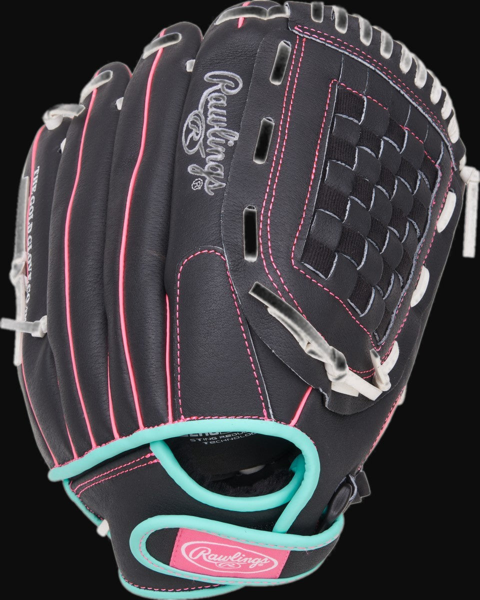 Rawlings Sure Catch Series SCSB125BMP Model 12.5" Youth Fastpitch Softball Glove [bgblk]
