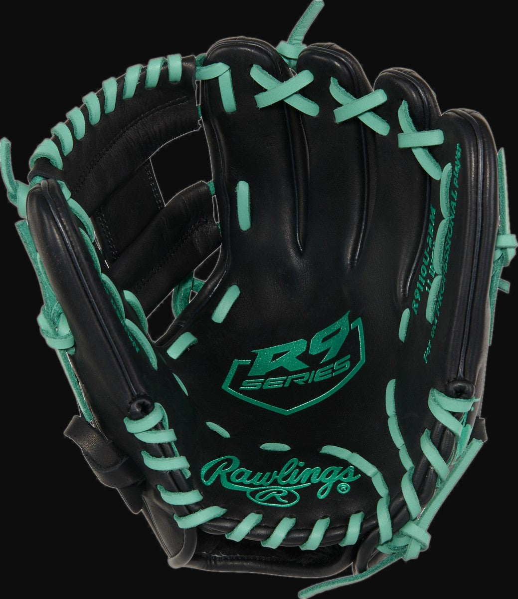 Rawlings R9 Series R9110U-2BM Model 11" Baseball Infield Glove [bgblk]