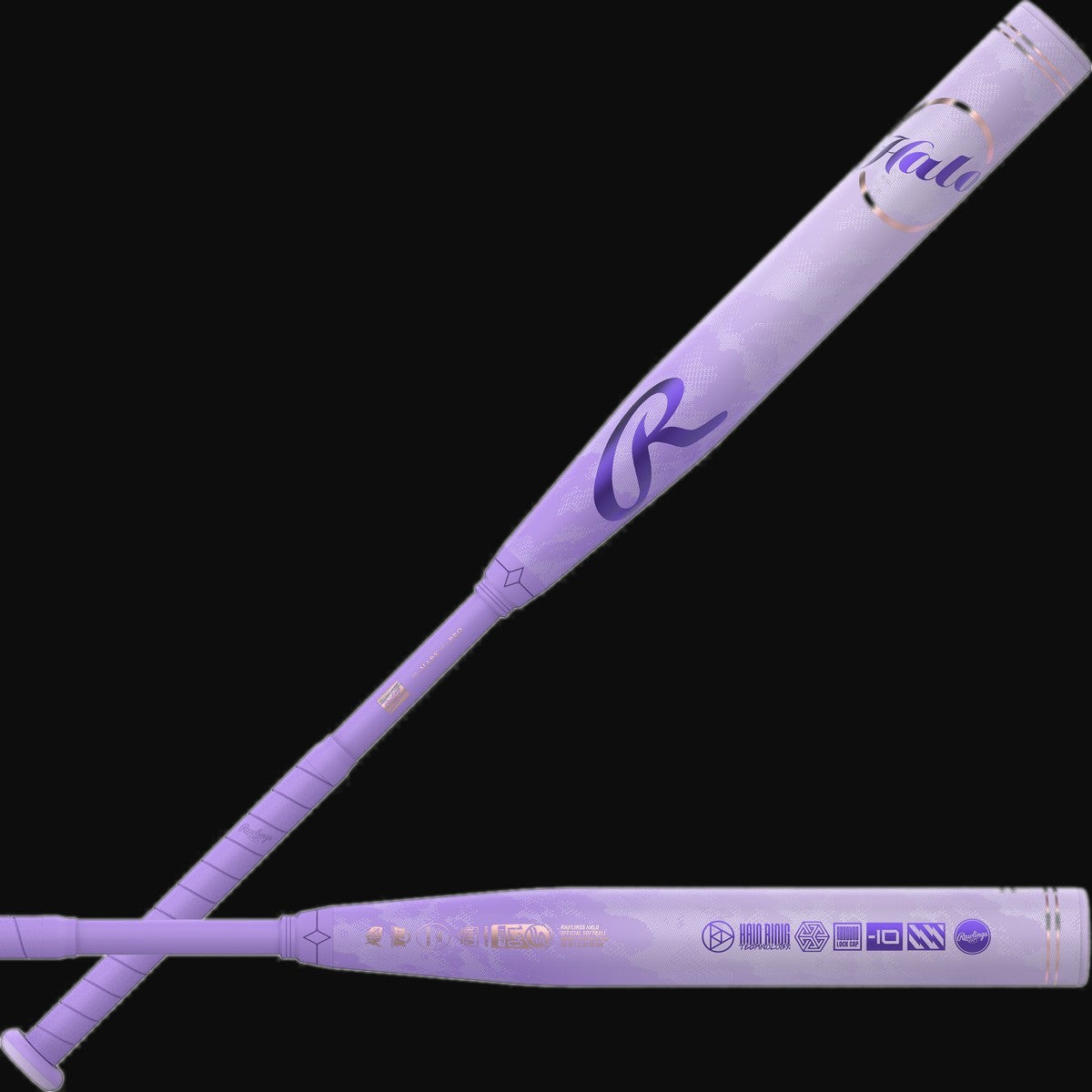 Rawlings 2027 Halo 2-Piece Gapped Barrel Wall Design -10 Fastpitch Bat [bgblk]