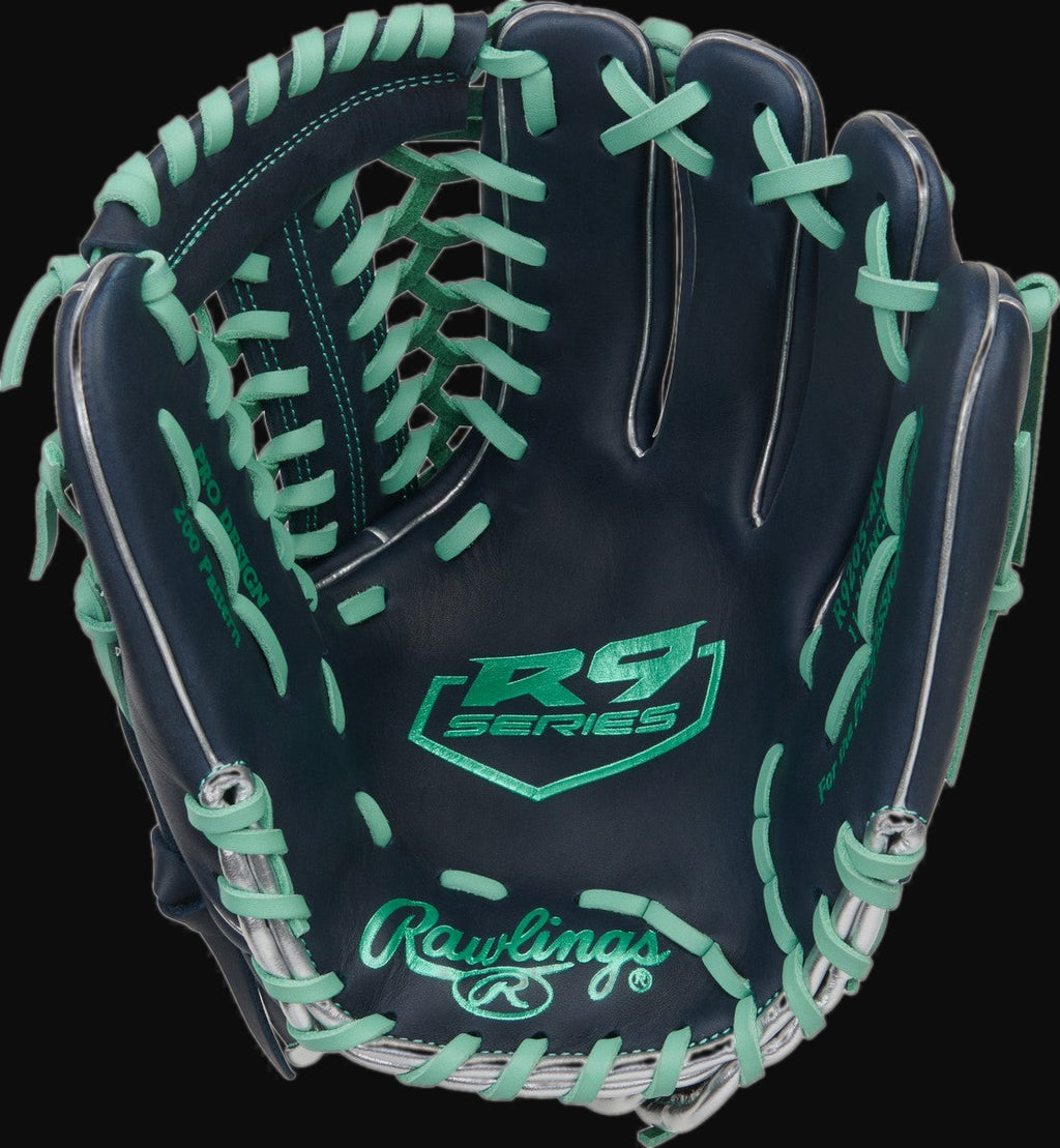 Rawlings R9 Series R9205-4N Model 11.75" Baseball Outfield Glove [bgblk]