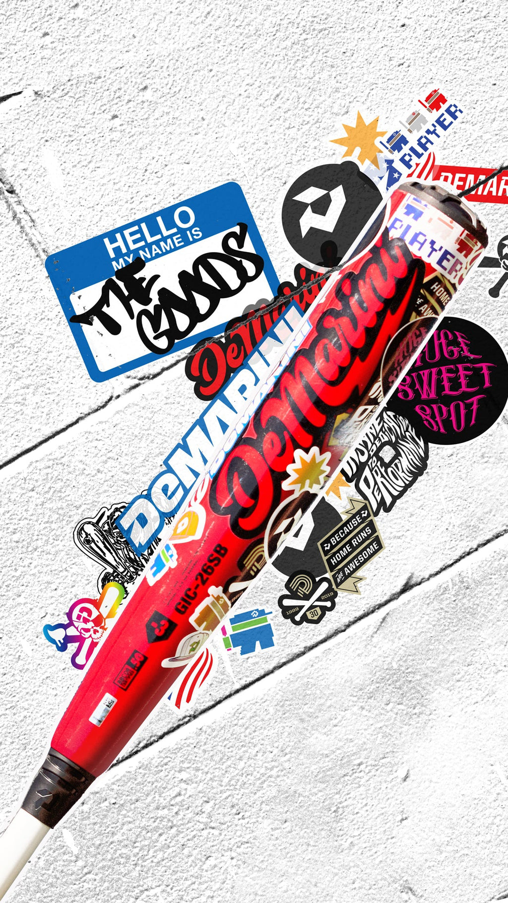 DeMarini 2026 The Goods Limited Edition Sticker Bomb 2-Piece -3 BBCOR Baseball Bat