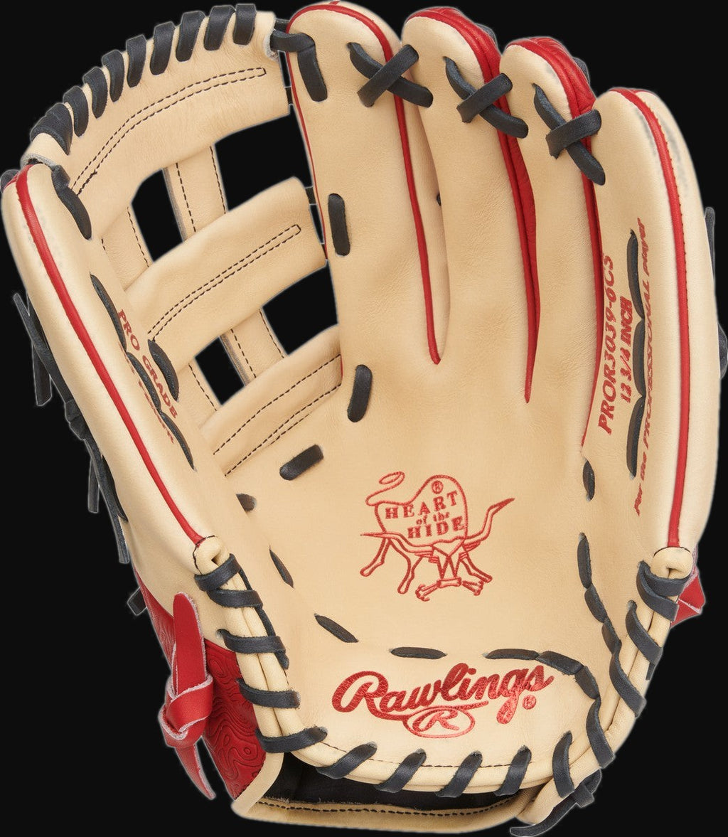 Rawlings Heart of the Hide PROR3039-6CS Model 12.75" Baseball Outfield Glove [bgblk]