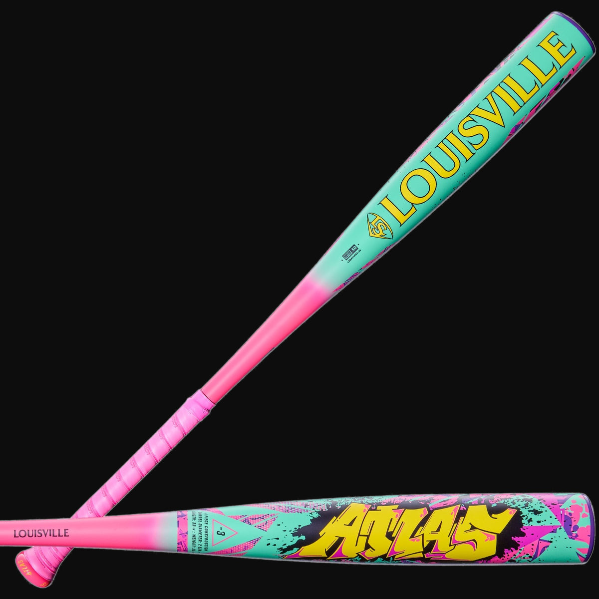 Louisville Slugger 2026 Atlas Limited Edition Wildstyle 1-Piece -3 BBCOR Baseball Bat [bgblk]