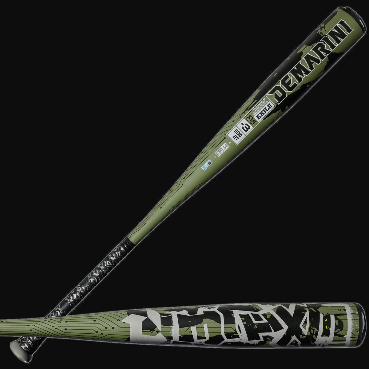 DeMarini 2027 Exile -3 BBCOR 1-Piece Alloy Baseball Bat [bgblk]