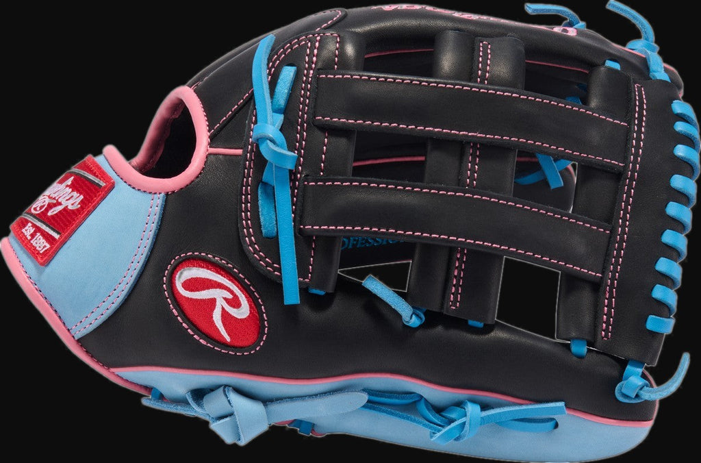 Rawlings R9 Series R93029-6BP Model 12.75" Baseball Outfield Glove [bgblk]