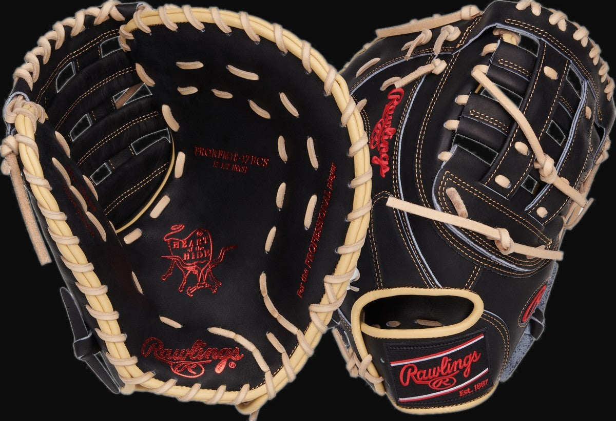 Rawlings Heart of the Hide PRORFM18-17BCS 12.5" First Base Baseball Mitt [bgblk]