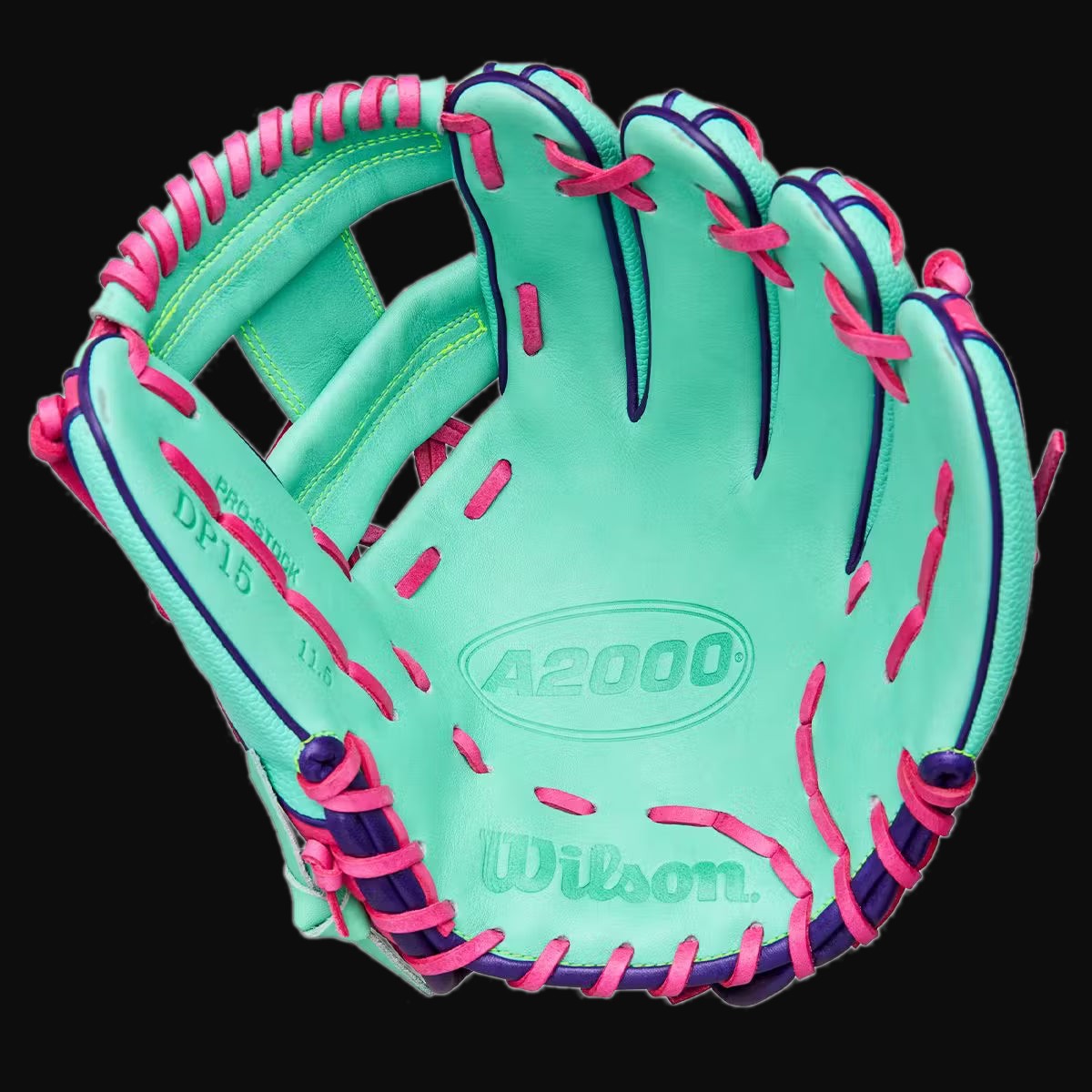 Wilson Fall 2025 A2000 DP15 SuperSkin Model 11.5" Pedroia Fit Infield Baseball Glove [bgblk]