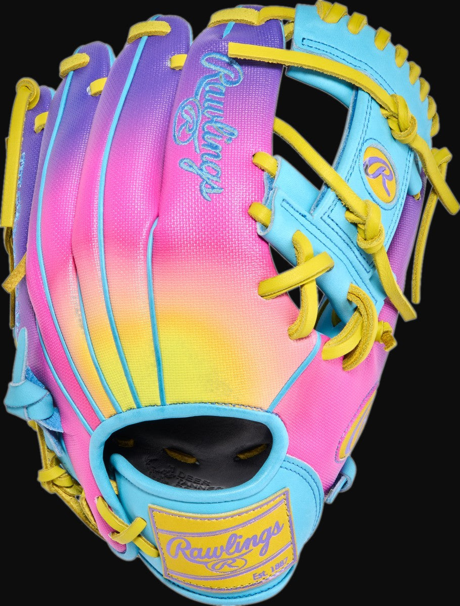 Rawlings Heart of the Hide Funburst 2.0 PROR204U-2CBY Model 11.5" Contour Fit Baseball Infield Glove [bgblk]