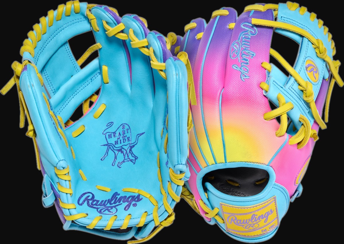 Rawlings Heart of the Hide Funburst 2.0 PROR204U-2CBY Model 11.5" Contour Fit Baseball Infield Glove [bgblk]