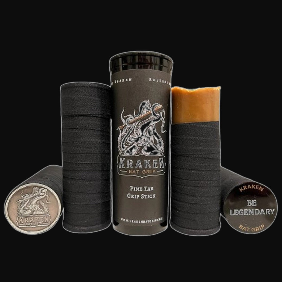 Kraken Traditional Paper Tube Pine Tar Grip Stick [bgblk]