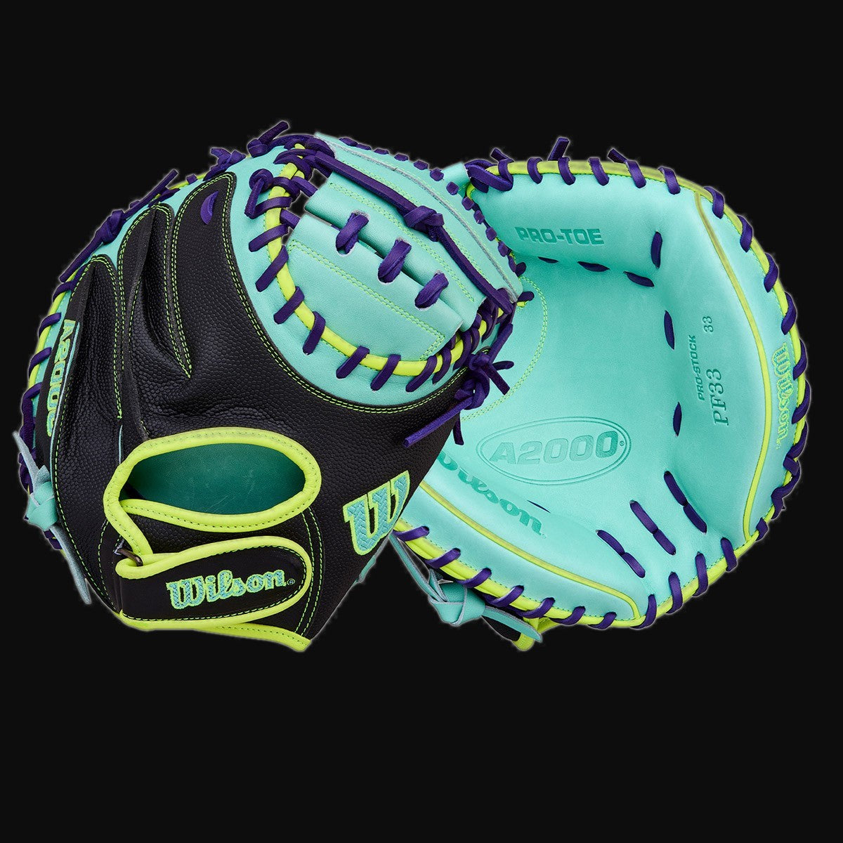 Wilson Spring 2026 A2000 PF33 Pedroia Fit SuperSkin Model 33" Baseball Catcher's Mitt [bgblk]