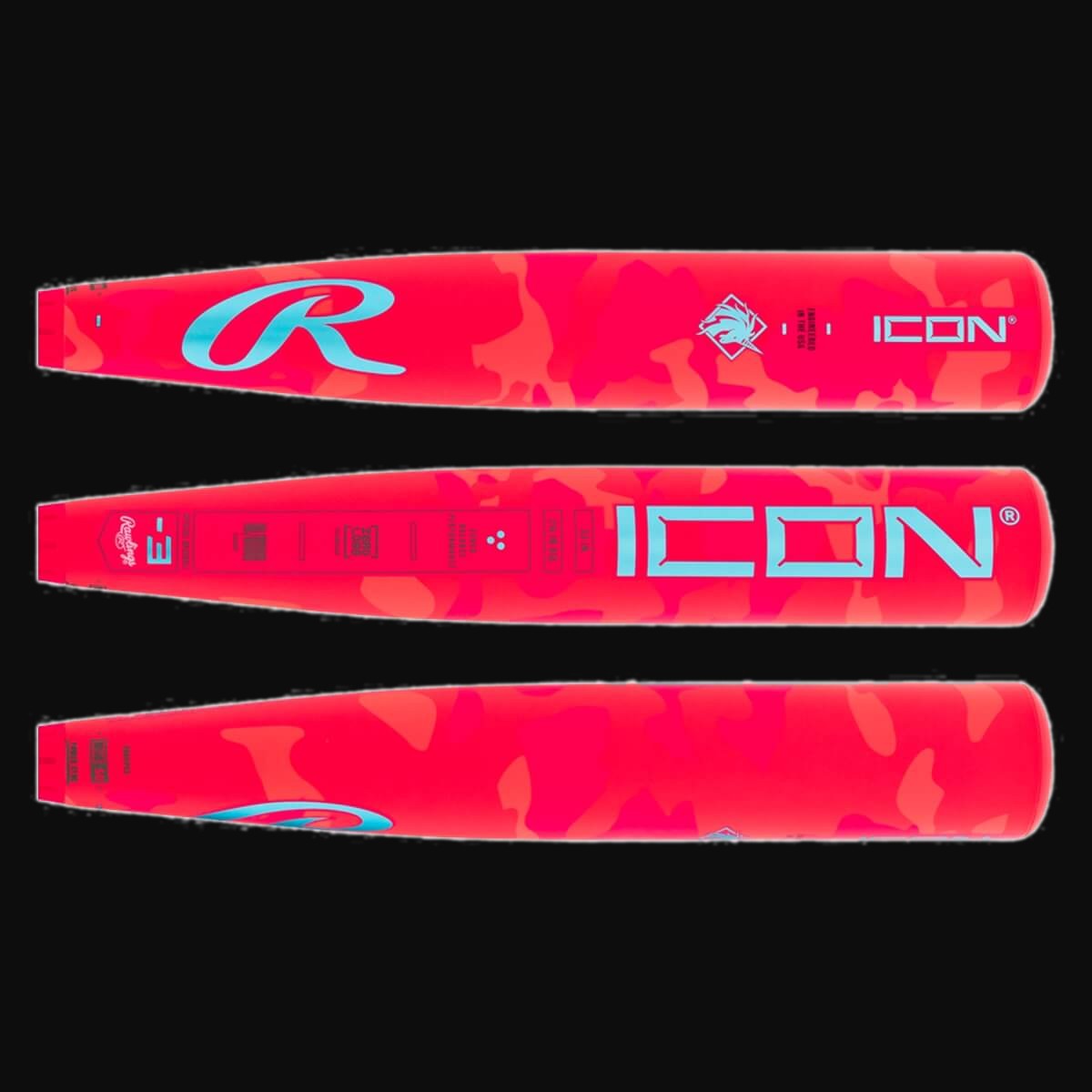 Rawlings Limited Edition Icon Electric Unicorn Model -3 BBCOR Baseball Bat [bgblk]