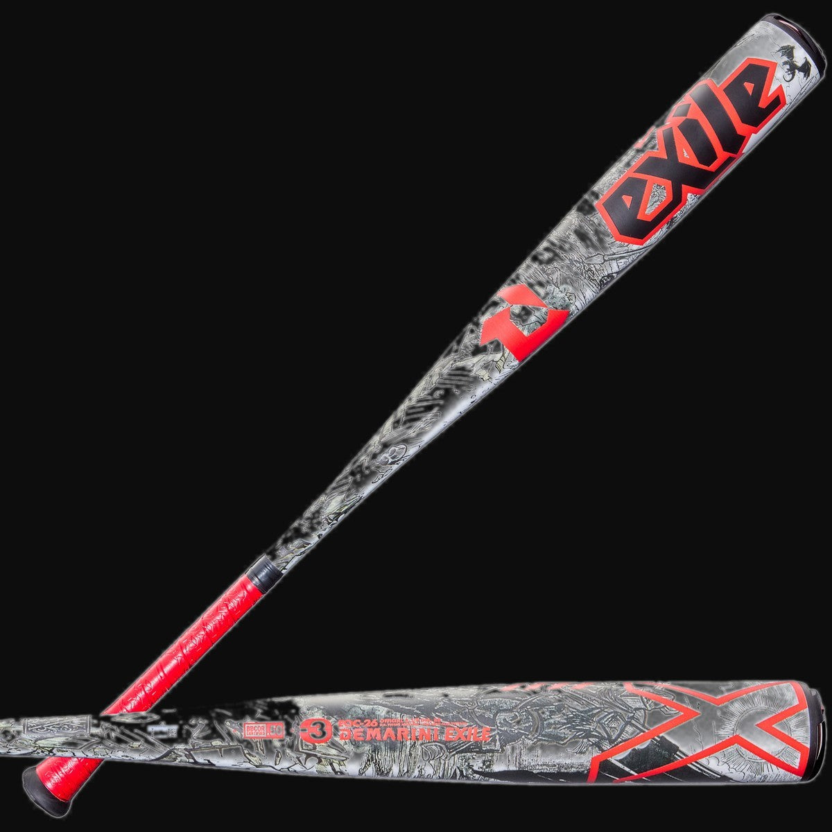 DeMarini 2026 Exile 1-Piece Alloy -3 BBCOR 2-5/8" Barrel Baseball Bat [bgblk]