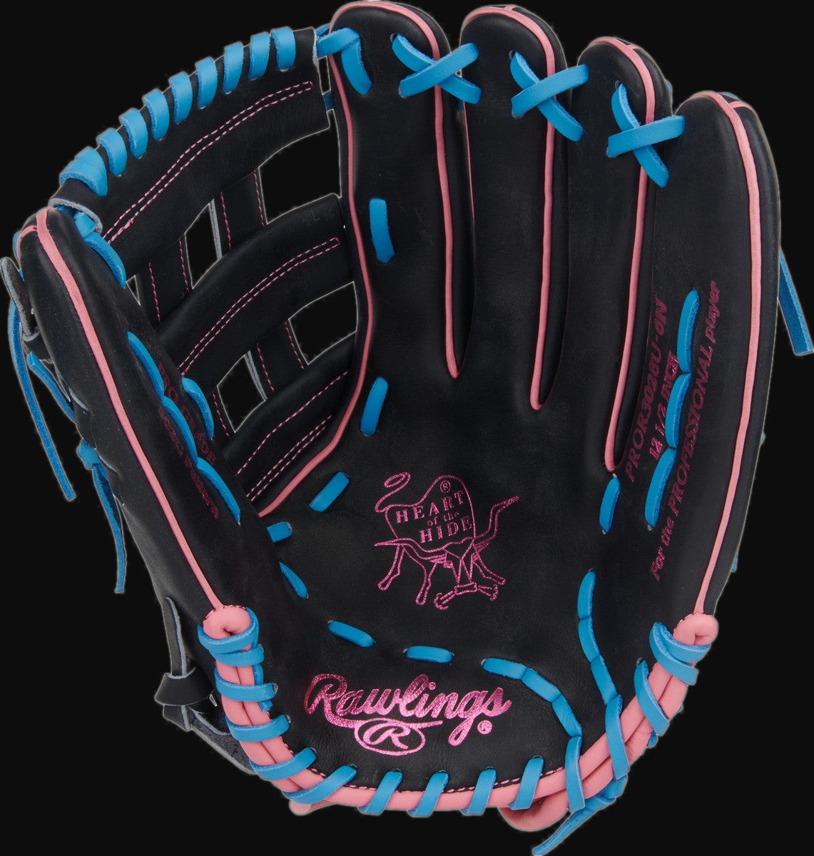 Rawlings Heart of the Hide PROR3028U-6N Contour Fit Model 12.5" Baseball Outfield Glove [bgblk]
