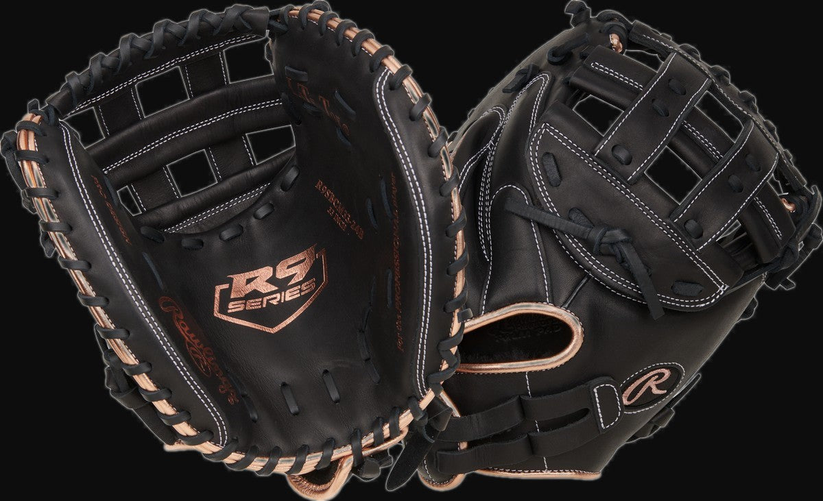 Rawlings R9 RR9SBCM33-24B 33" Fastpitch Softball Catchers Mitt [bgblk]
