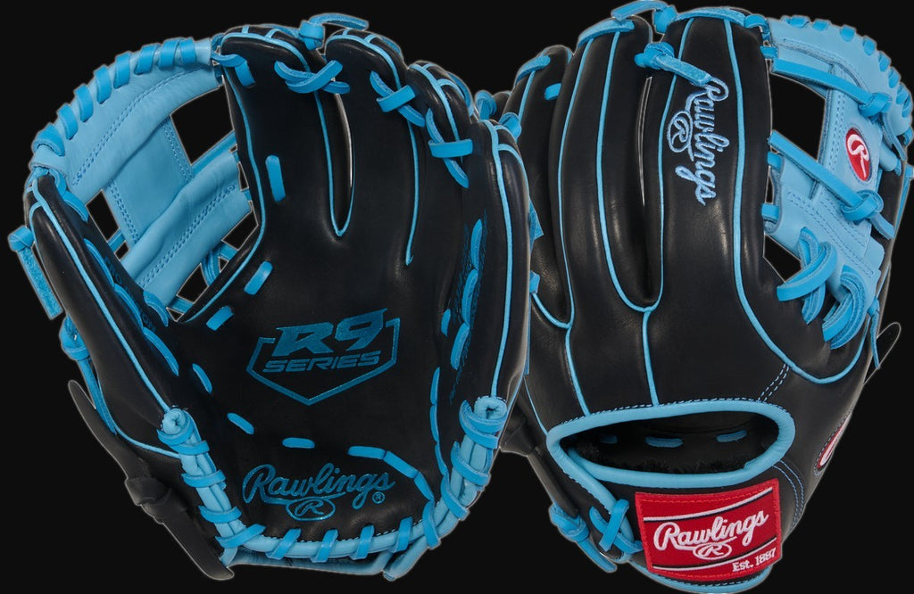 Rawlings R9 Series R9314-2BCB Model 11.5" Baseball Infield Glove [bgblk]