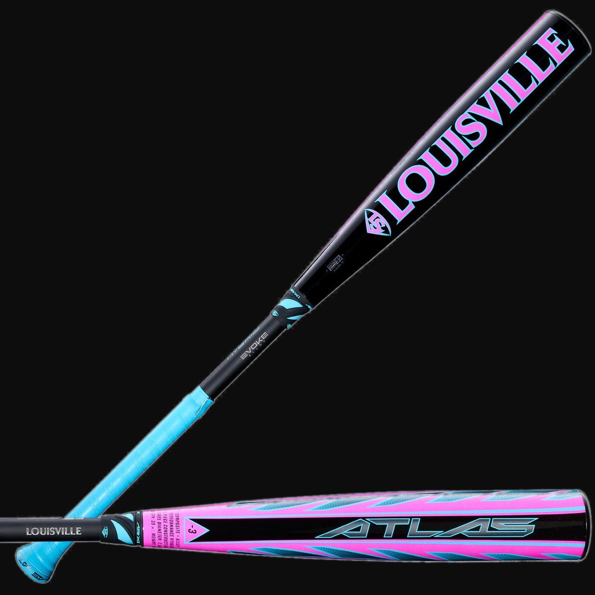 Louisville Slugger 2026 Limited Edition Pink Atlas 2-Piece Hybrid -3 BBCOR Baseball Bat [bgblk]