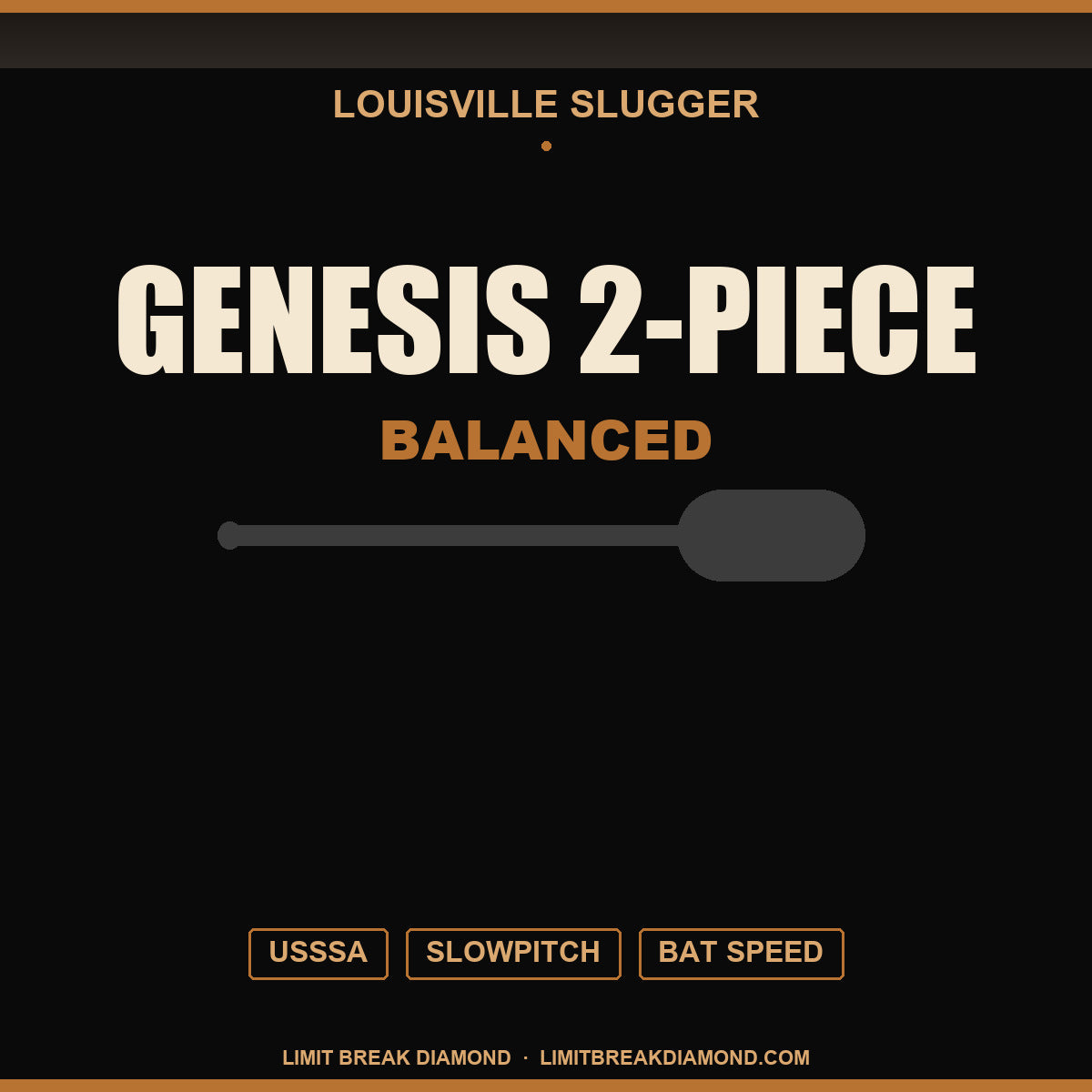 Louisville Slugger Genesis 2-Piece Balanced USSSA Slowpitch Softball Bat